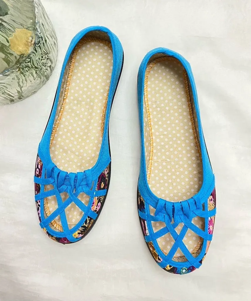 Women Green Comfortable Splicing Flat Shoes Hollow Out