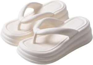 Women Non-Slip Casual Wedges Sandals, Women's Platform Flip Flops, Summer Heeled Slides, Casual Beach Thong Slippers