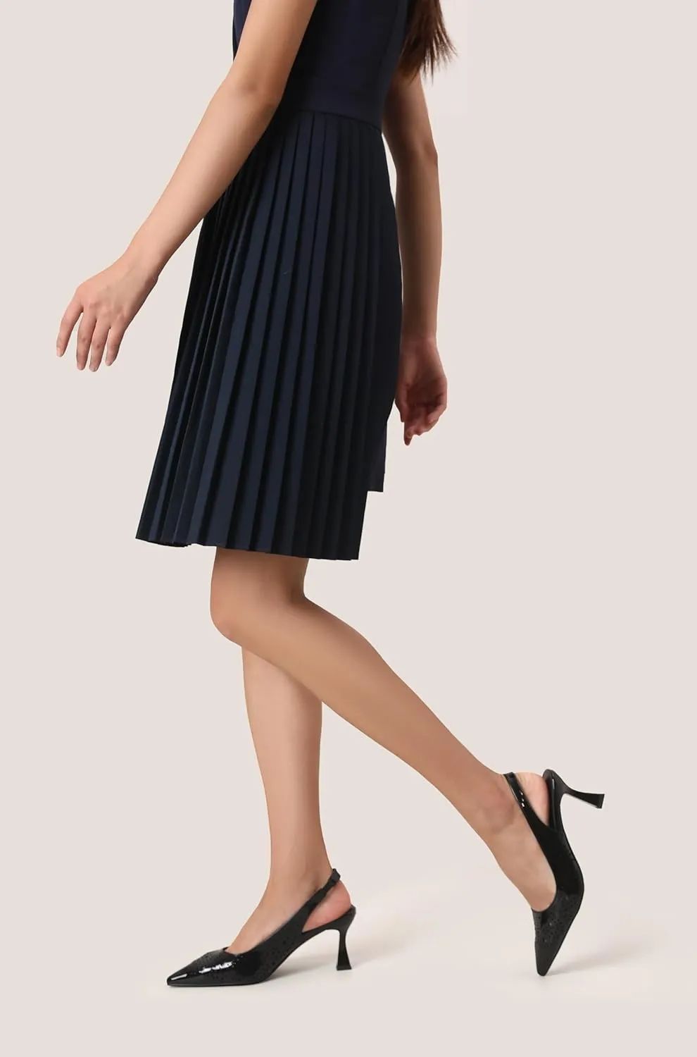 Women' s Closed Kitten Heels, Pointed Toe Bow Pumps Wedding Slingback High Heeled Prom Dress Shoes