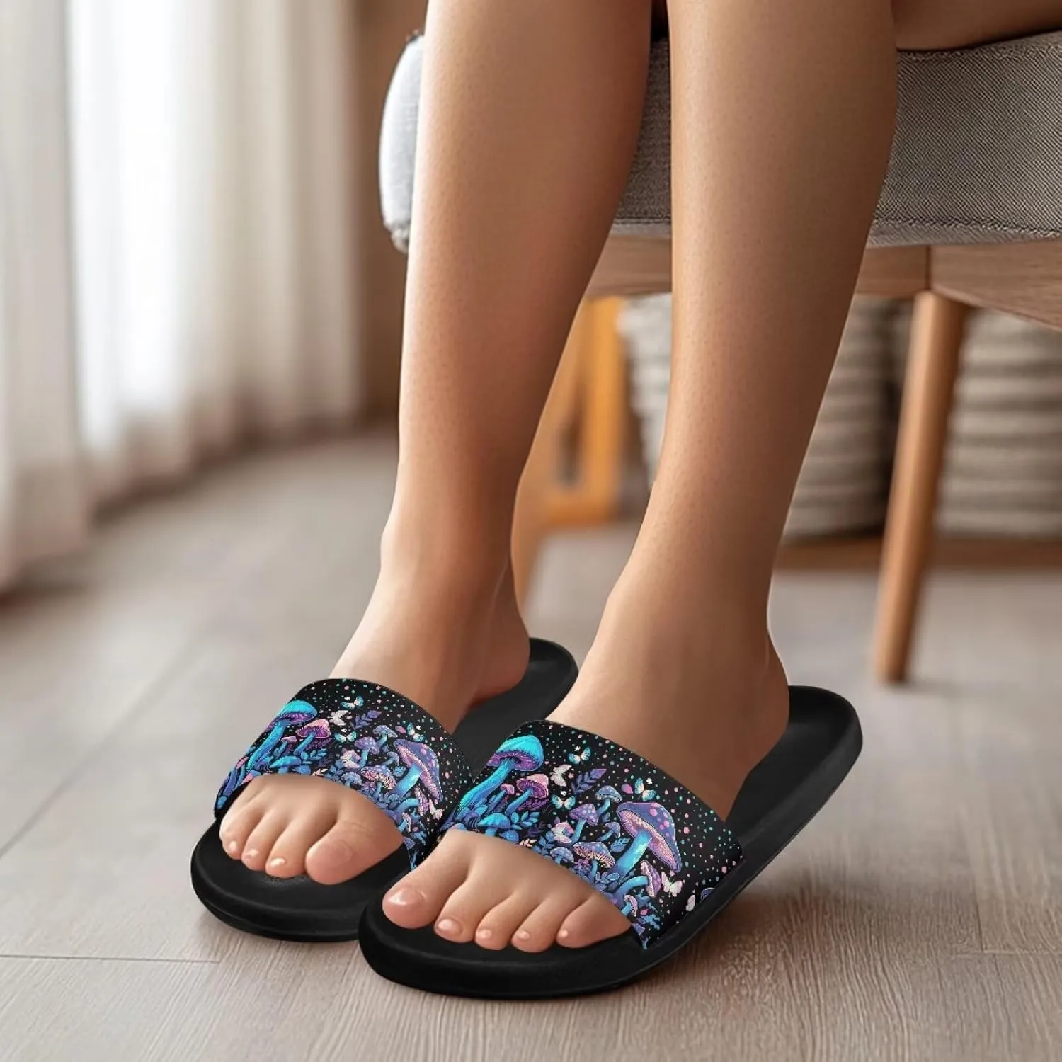 Women Slide Sandals Summer Beach Sandals Soft Lightweight Shower Shoes Casual Non Slip Slide Sandal Shower Shoes