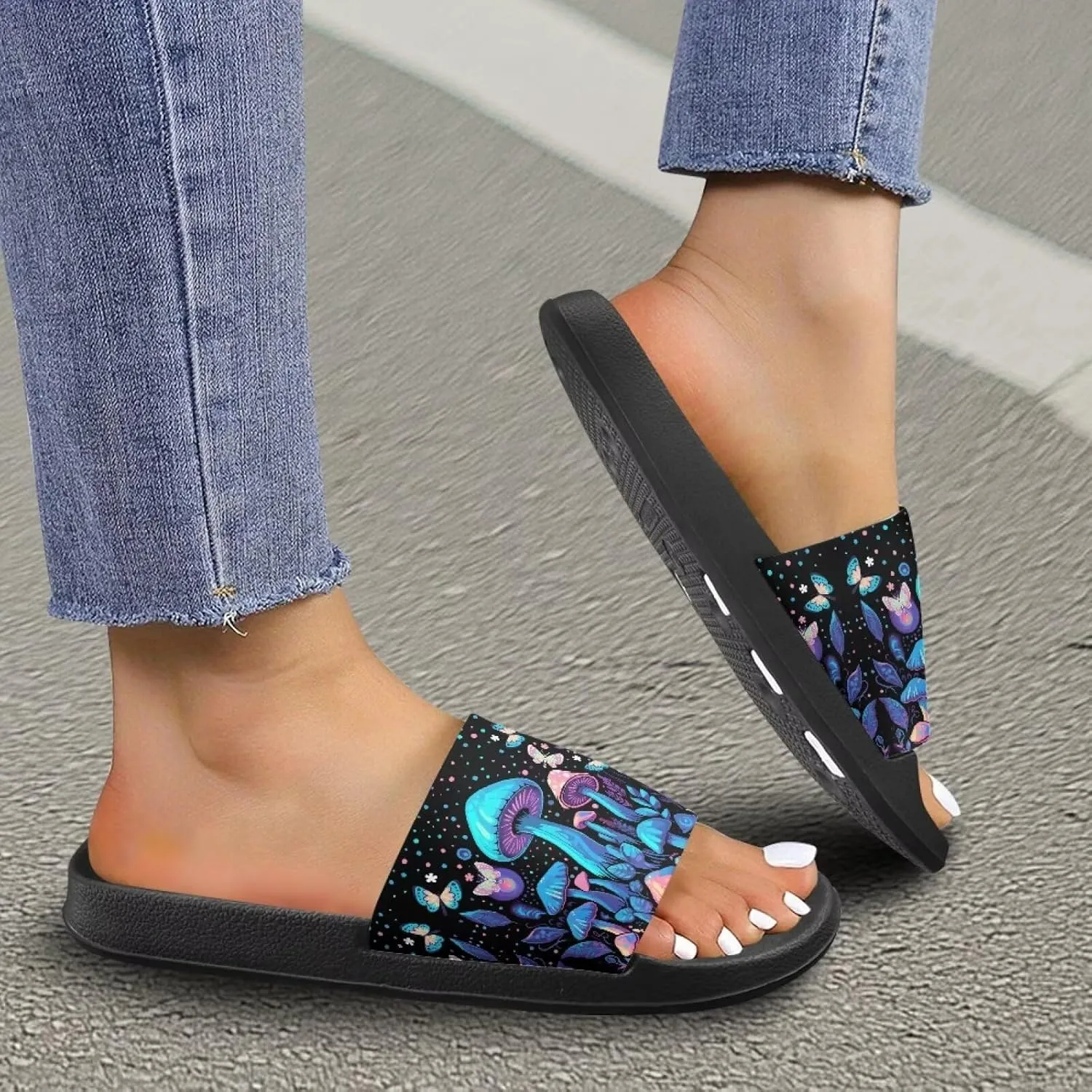 Women Slide Sandals Summer Beach Sandals Soft Lightweight Shower Shoes Casual Non Slip Slide Sandal Shower Shoes