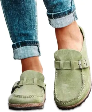 Women Slip On Loafer Flat Shoes Casual Comfy Clogs Suede Slip On Sandals Summer Home Office Shoes Men Slides,4 Purple,43