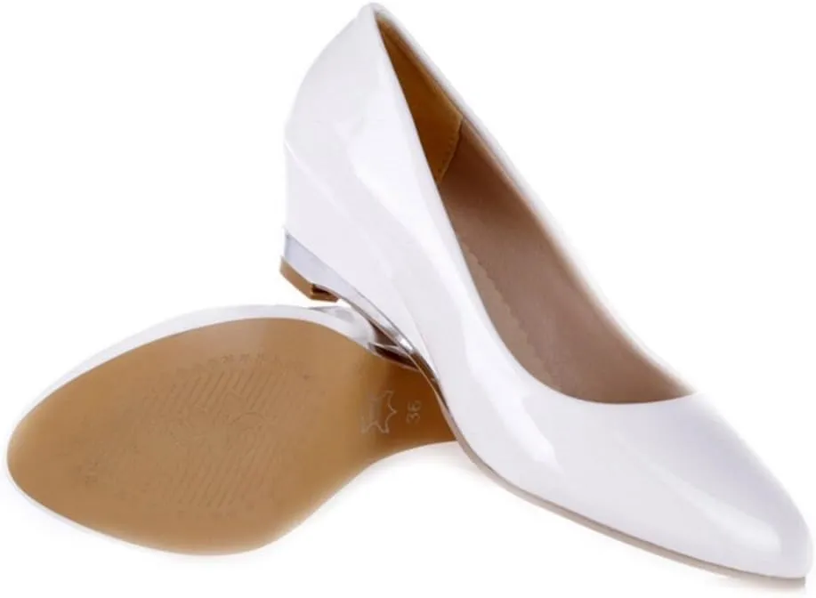 Women Slip-on Pumps Elegant Wedge Heel Dress Shoes