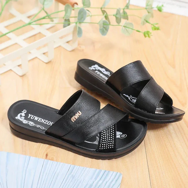 Women Summer Casual Slides Comfortable Flat Slippers