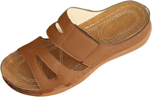 Women Thick Sole Wedge Sandals Summer Vintage Beach Walking Slides Comfortable Arch Support Sandal Outdoor Slippers
