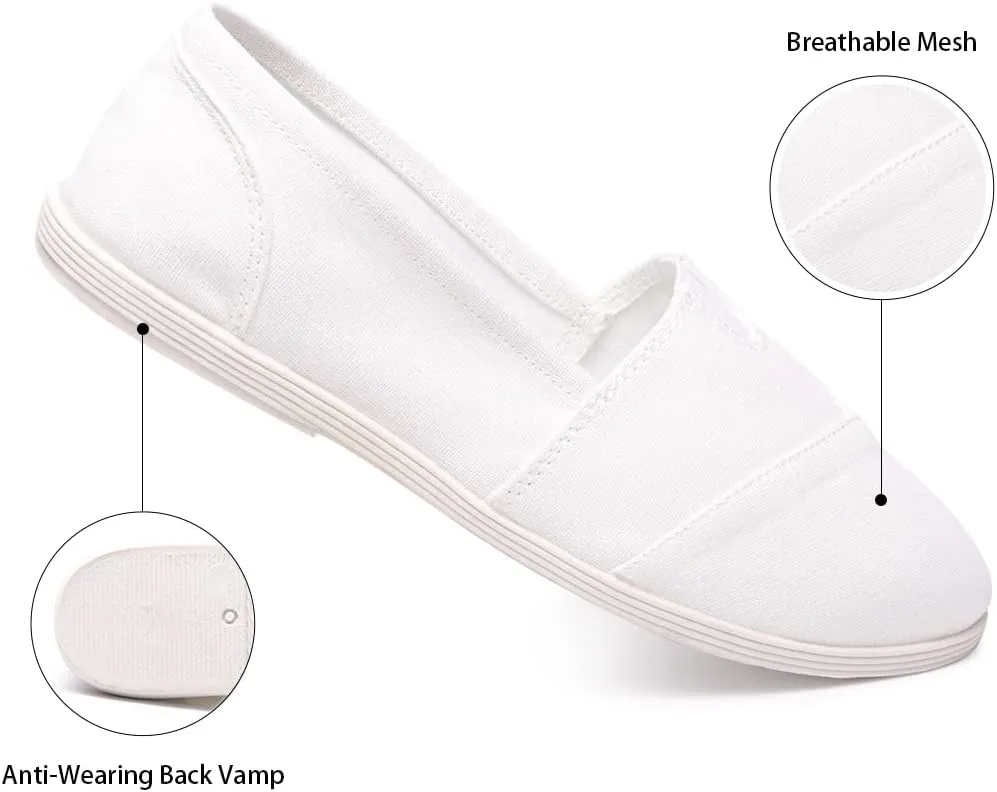 Womens Alpargata Slip On Loafer Flat Shoes Soft Daily Slip-On Casual Arch Support Sneaker Classic Flats Breathable Women's Loafer Canvas Walking Shoes
