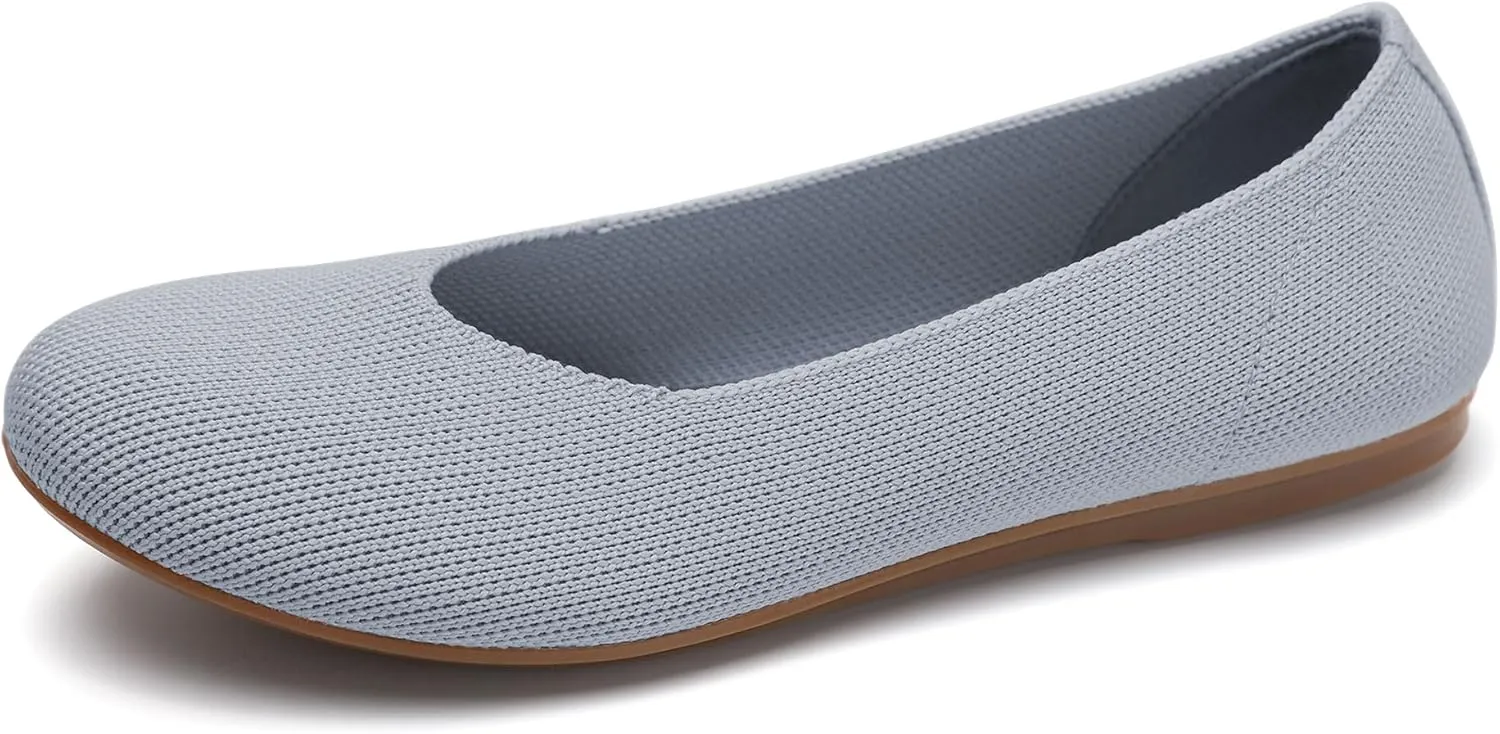 Women's Ballet Flat Dressy Casual Knit Shoes Round Toe Women Mesh Flats