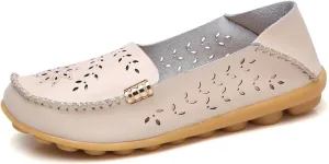 Womens Boat Shoes Comfort Walking Cute Flat Loafer Hollow Flowers Breathable Sandals, Summer Casual Closed Toe Flat Sandals Comfortable Slip On Boat Shoe All Day Comfort
