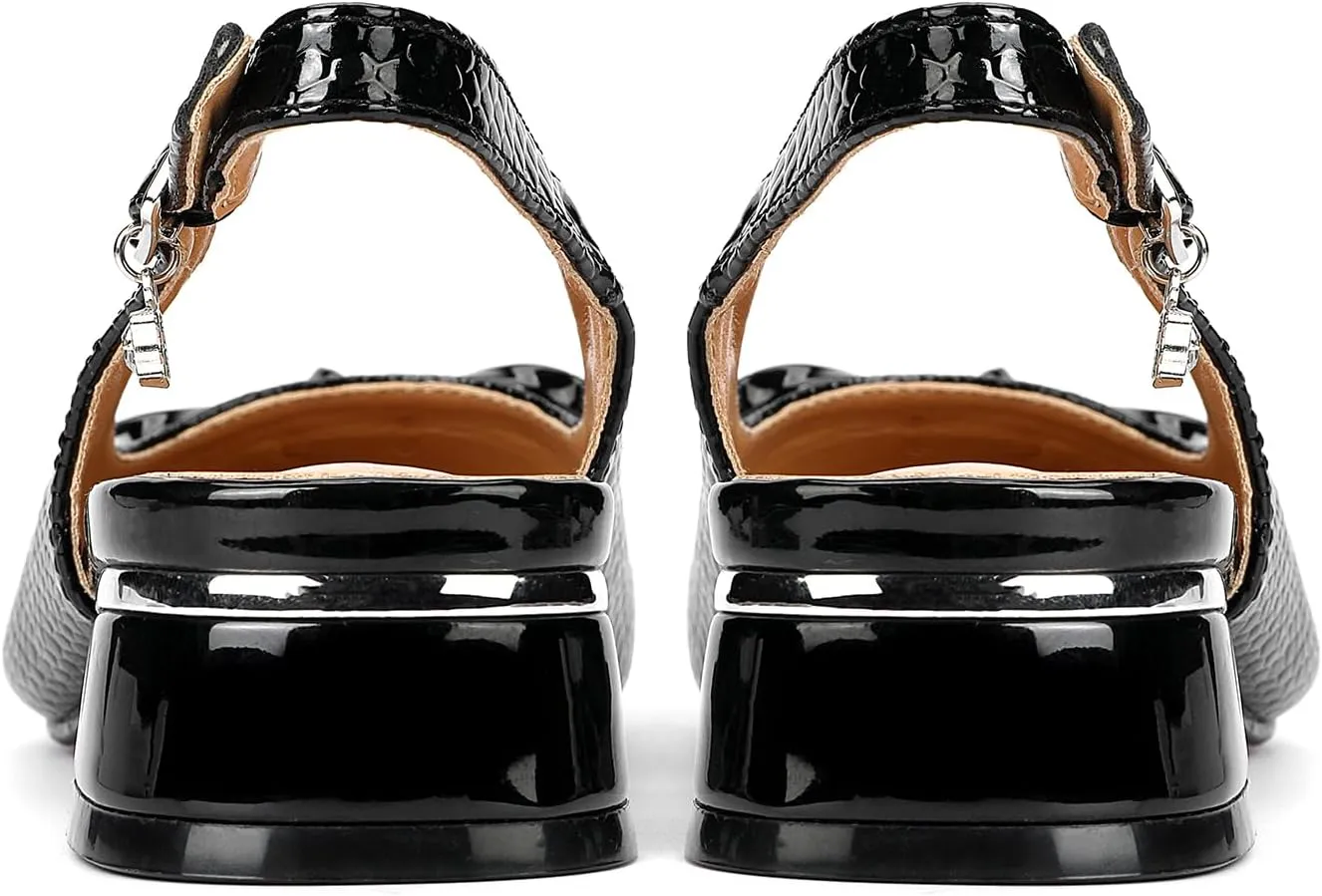 Women's Bowknot High Heels, Open Heel Non-Slip Platform Heel, Closed Toe Pointed Toe Ankle Strap Elegant High Heels for Dinner Dance