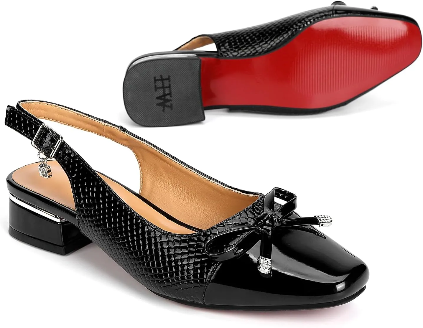 Women's Bowknot High Heels, Open Heel Non-Slip Platform Heel, Closed Toe Pointed Toe Ankle Strap Elegant High Heels for Dinner Dance