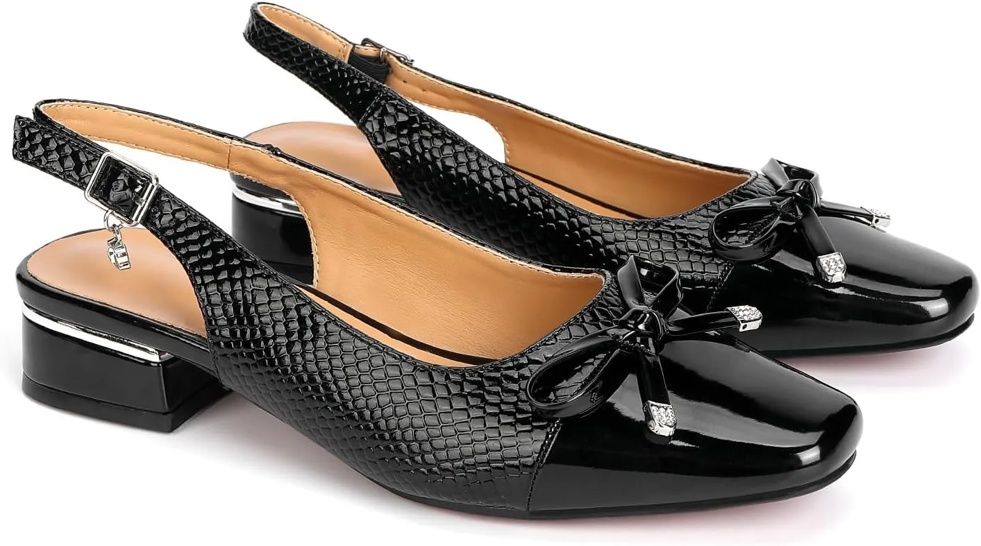 Women's Bowknot High Heels, Open Heel Non-Slip Platform Heel, Closed Toe Pointed Toe Ankle Strap Elegant High Heels for Dinner Dance