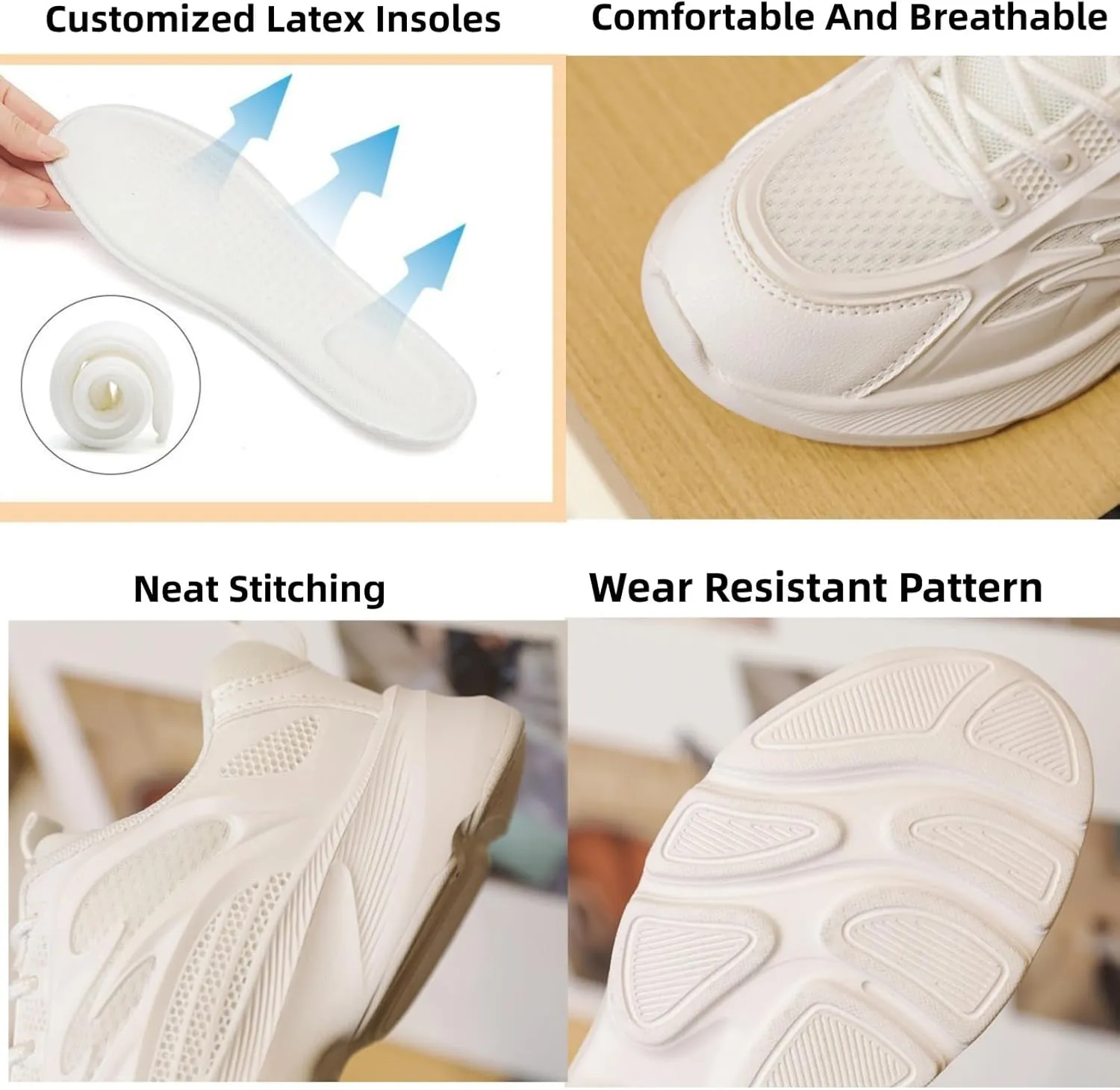Womens Breathable Mesh Lace Up Walking Shoes Classic Lightweight Soft Athletic Tennis Running Shoes Casual Memory Foam Sneakers