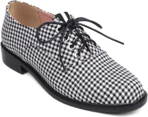Women's Casual Dress Oxford Shoes, Vintage Brogue Saddle Oxfords, Wingtip Round Toe Lace up Shoes