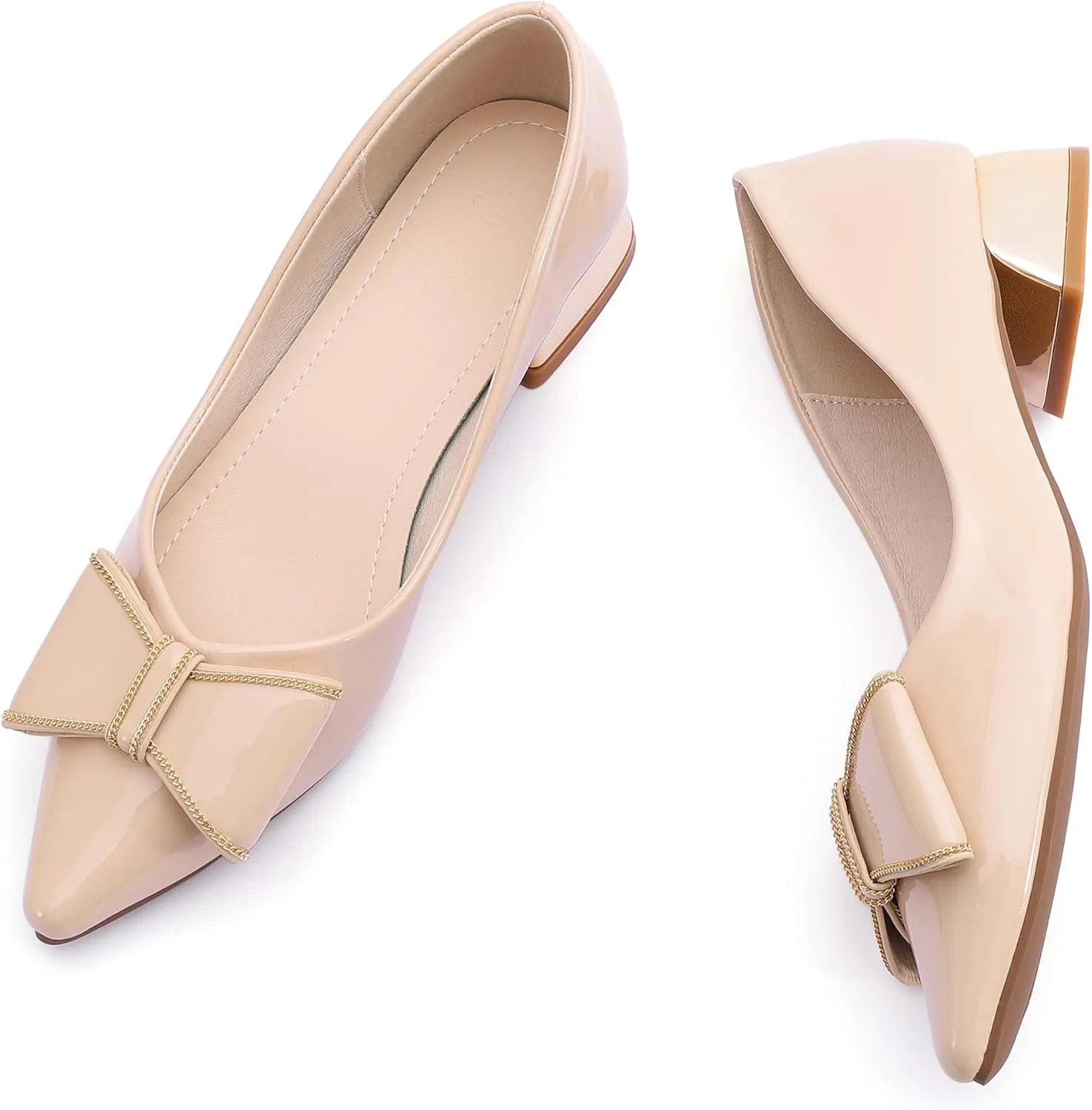 Women's Chunky Closed Toe Low Block Heels Work Pumps Comfortable Dress Wedding Shoes for Party Office