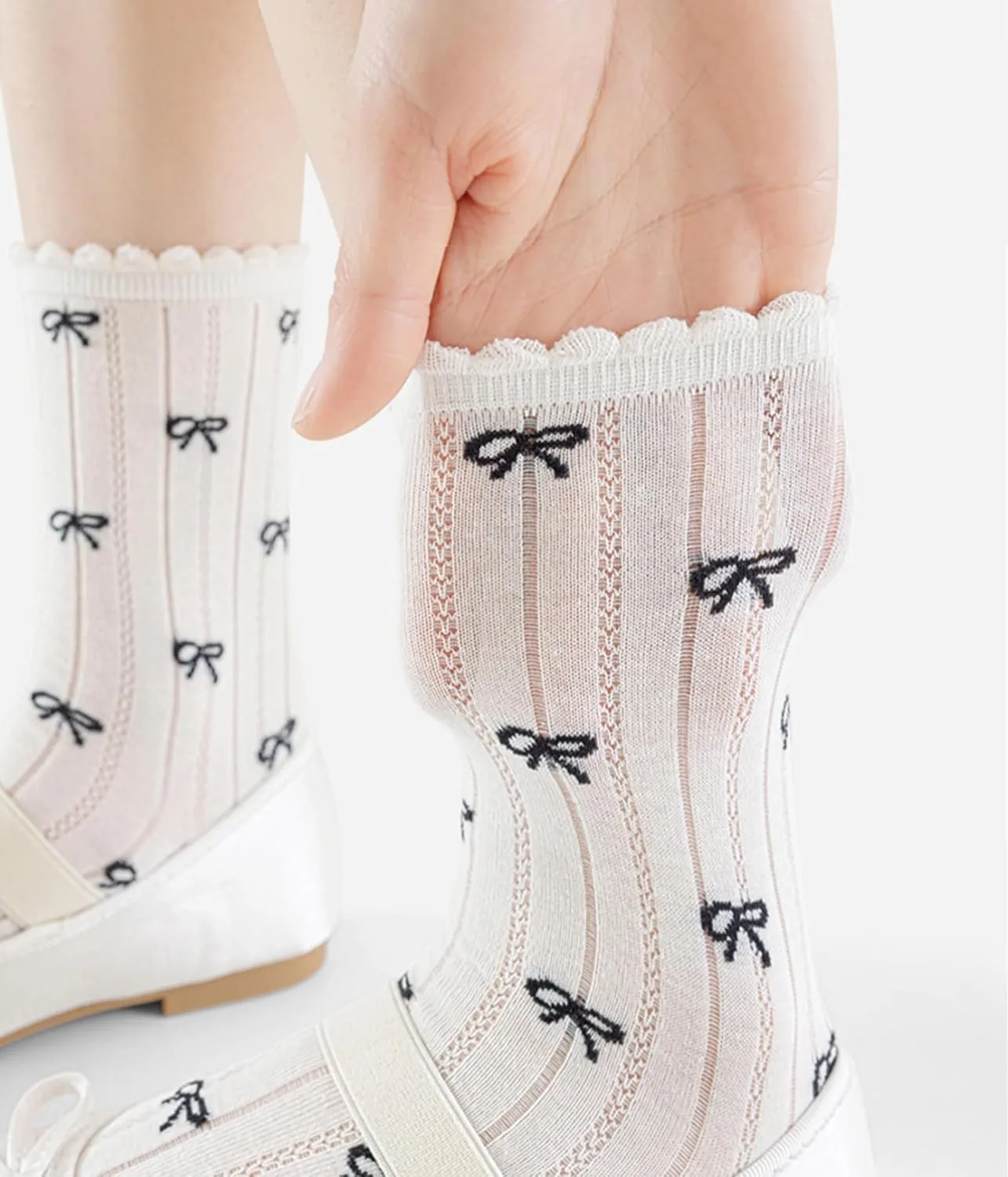 Women's Classic Polka Dot Slouch Calf Socks High Elastic Breathable Knitting Pilling Resistant