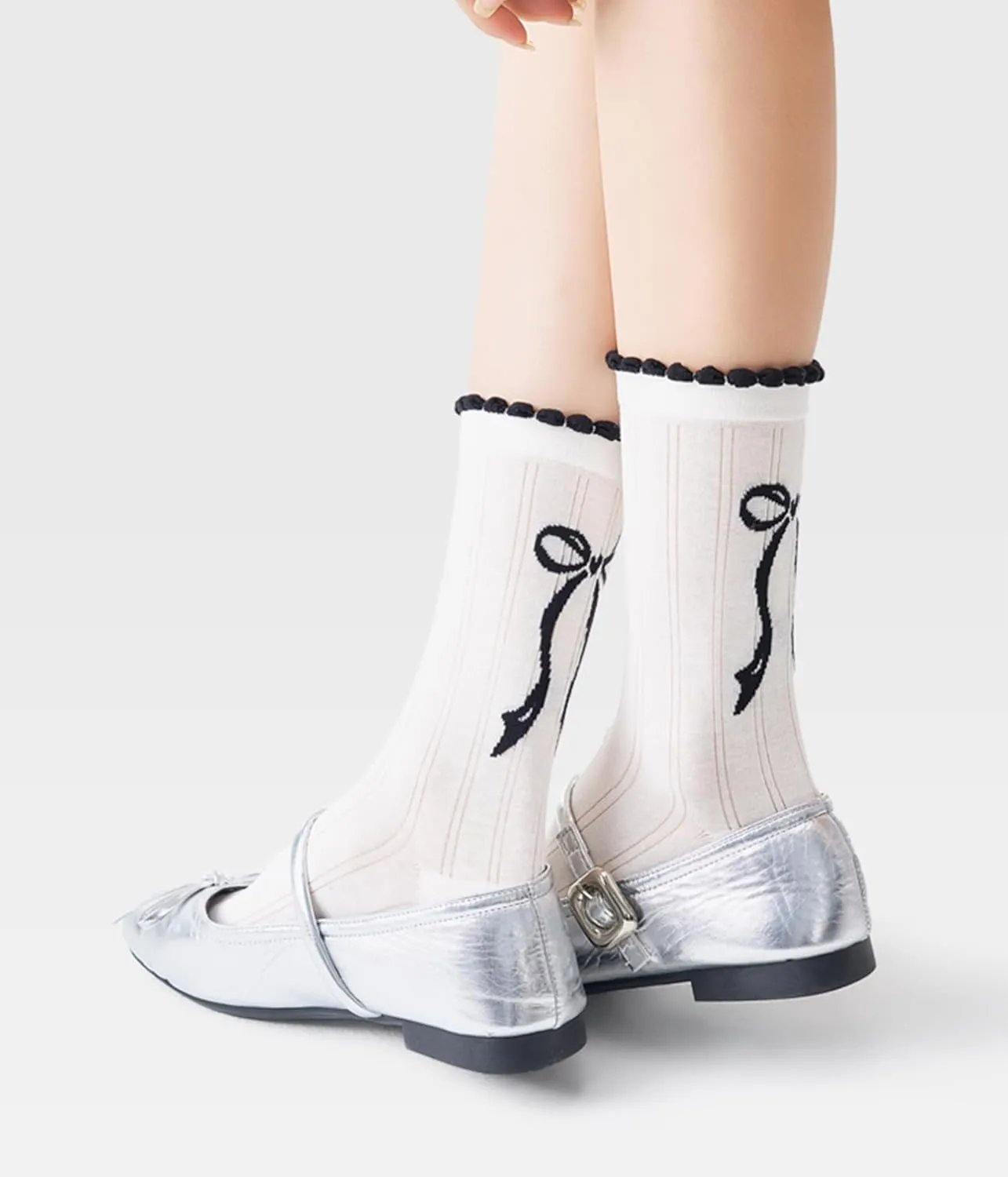 Women's Classic Polka Dot Slouch Calf Socks High Elastic Breathable Knitting Pilling Resistant