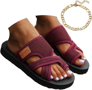Women's Comfortable Breathable Mesh Flip Flops, Breathable Mesh Sandals, Flip Flops for Women Orthopedic Sandals