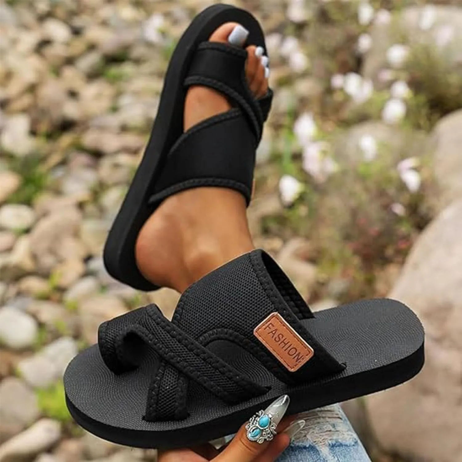 Women's Comfortable Breathable Mesh Flip Flops, Hollow Orthopedic Sandals for Women Arch Support