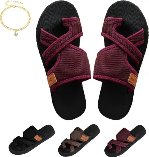 Women's Comfortable Breathable Mesh Flip Flops, Women's Hollow Mesh Slide Comfy Arch Support Orthopedic Sandals
