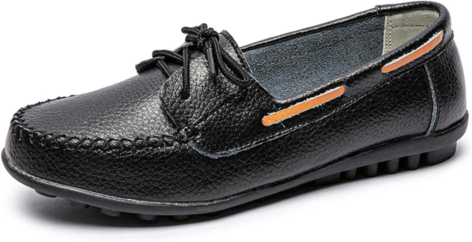 Women's Comfortable Leather Loafers,Slip on Soft Driving Shoes,Casual Flat Shoes