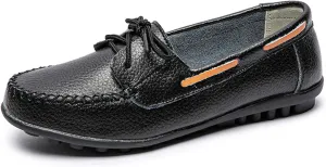 Women's Comfortable Leather Loafers,Slip on Soft Driving Shoes,Casual Flat Shoes