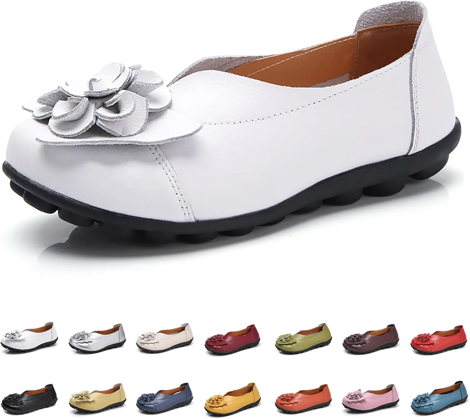 Womens Comfortable Loafers Lightweight Soft Sole Moccasins Shoes Summer Casual Slip on Flat Round Toe Driving Flats Boat Shoes