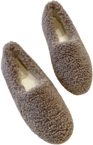 Women's Comfy Loafer Slippers for Women Indoor and OutdoorWomen’s Soft Curly Full Slippers Closed Toe Slides Fluffy