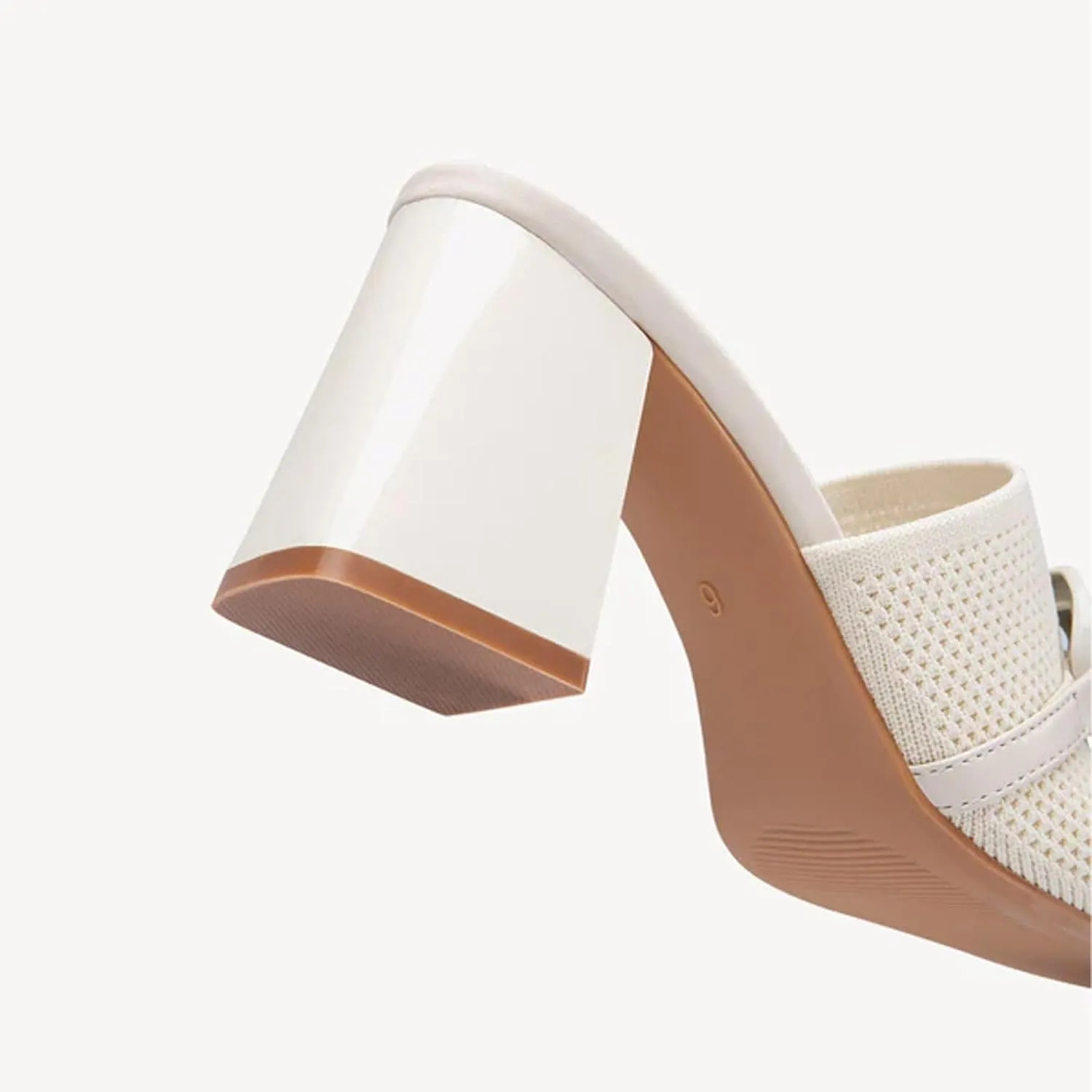 Women's Elegant Square Toe Chain Heeled Sandals Pump Shoes