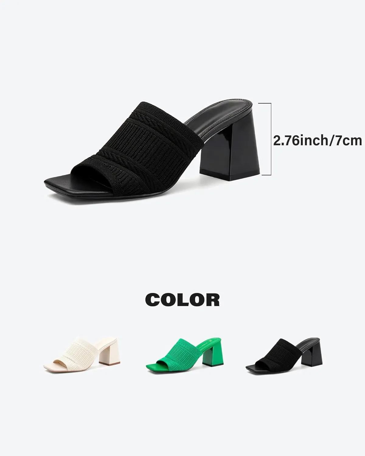 Women's Elegant Square Toe Chain Heeled Sandals Pump Shoes