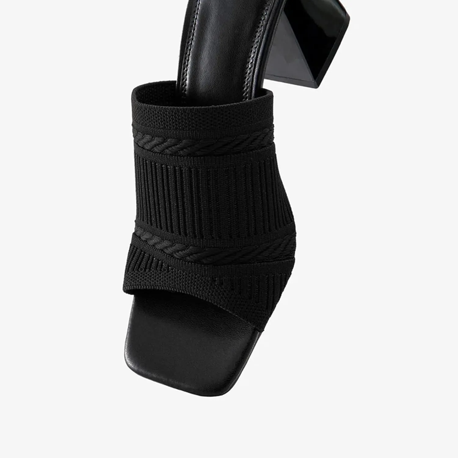 Women's Elegant Square Toe Chain Heeled Sandals Pump Shoes