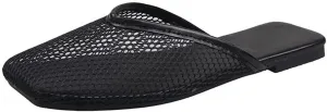 Women's Fashion Outdoor Mesh Breathable Comfort Square Toe Flat Non-slip Slippers Casual Flat Slippers For Women