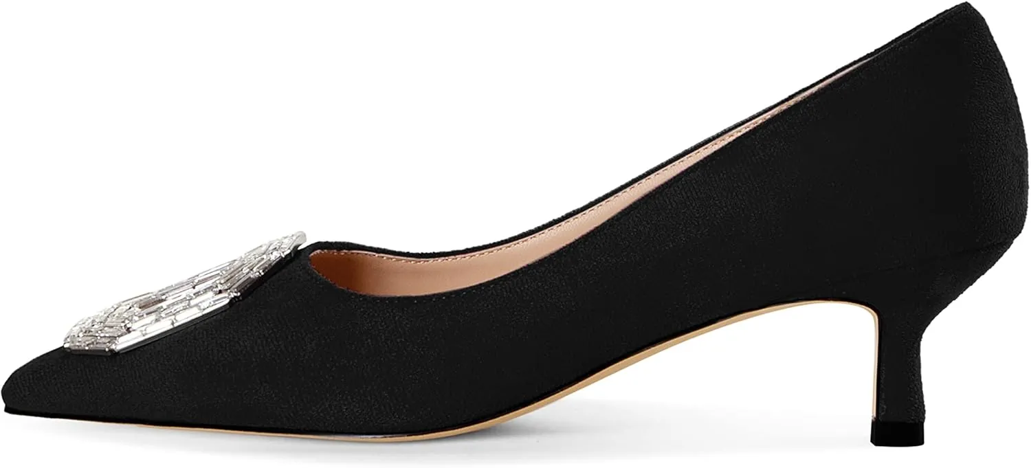 Women's Fashionable and Comfortable Single Shoes with Shallow Pointed Toe Thin Heel and Medium Heel