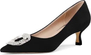 Women's Fashionable and Comfortable Single Shoes with Shallow Pointed Toe Thin Heel and Medium Heel
