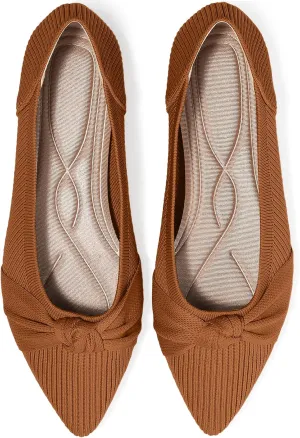 Women's Flats Shoes Comfortable Dressy Pointed Toe Knit Washable Ballet Flat