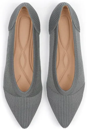 Women's Flats Shoes Pointed Toe Knit Ballet Comfortable Dressy Mesh Flat