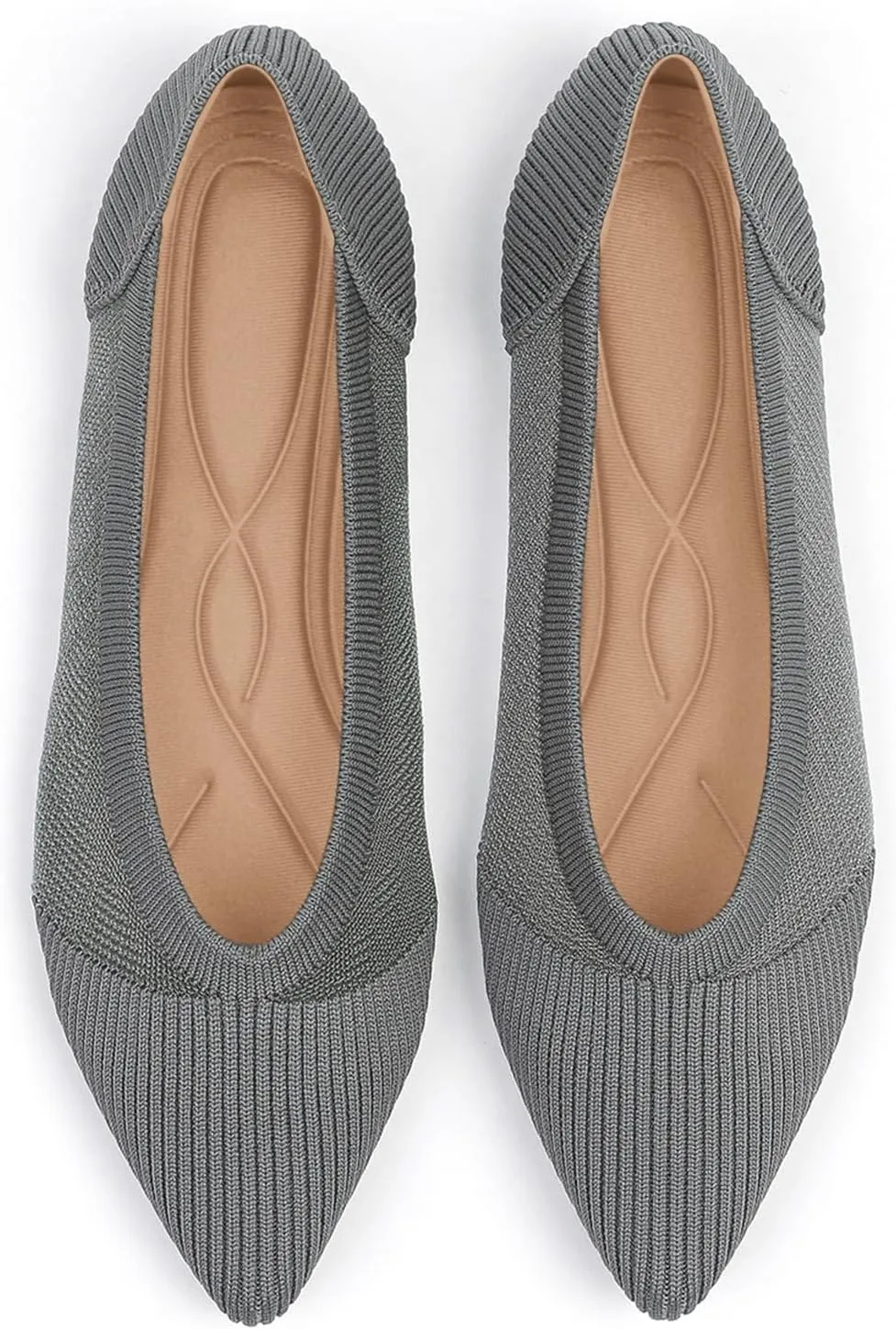 Women's Flats Shoes Pointed Toe Knit Ballet Comfortable Dressy Mesh Flat
