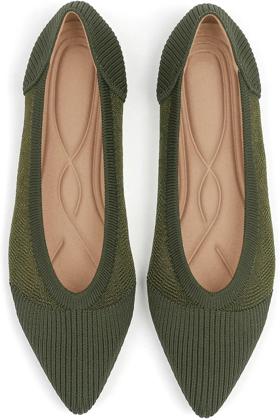 Women's Flats Shoes Pointed Toe Knit Ballet Comfortable Dressy Mesh Flat