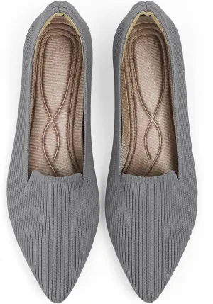 Women's Flats Shoes Pointed Toe Knit Washable Ballet Comfortable Dressy Work Flat