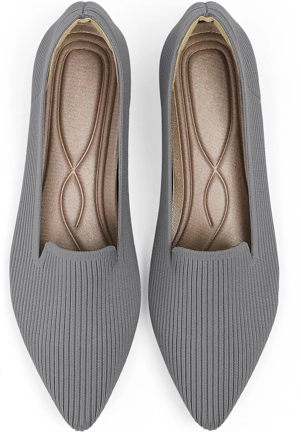 Women's Flats Shoes Pointed Toe Knit Washable Ballet Comfortable Dressy Work Flat