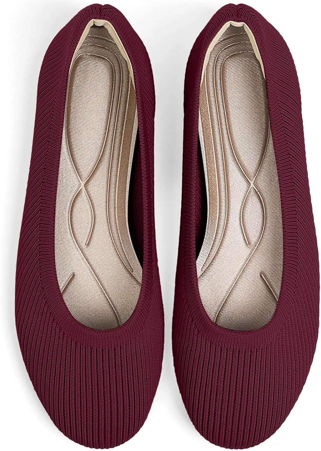 Women's Flats Shoes Round Toe Ballet Knit Comfortable Dressy Flat