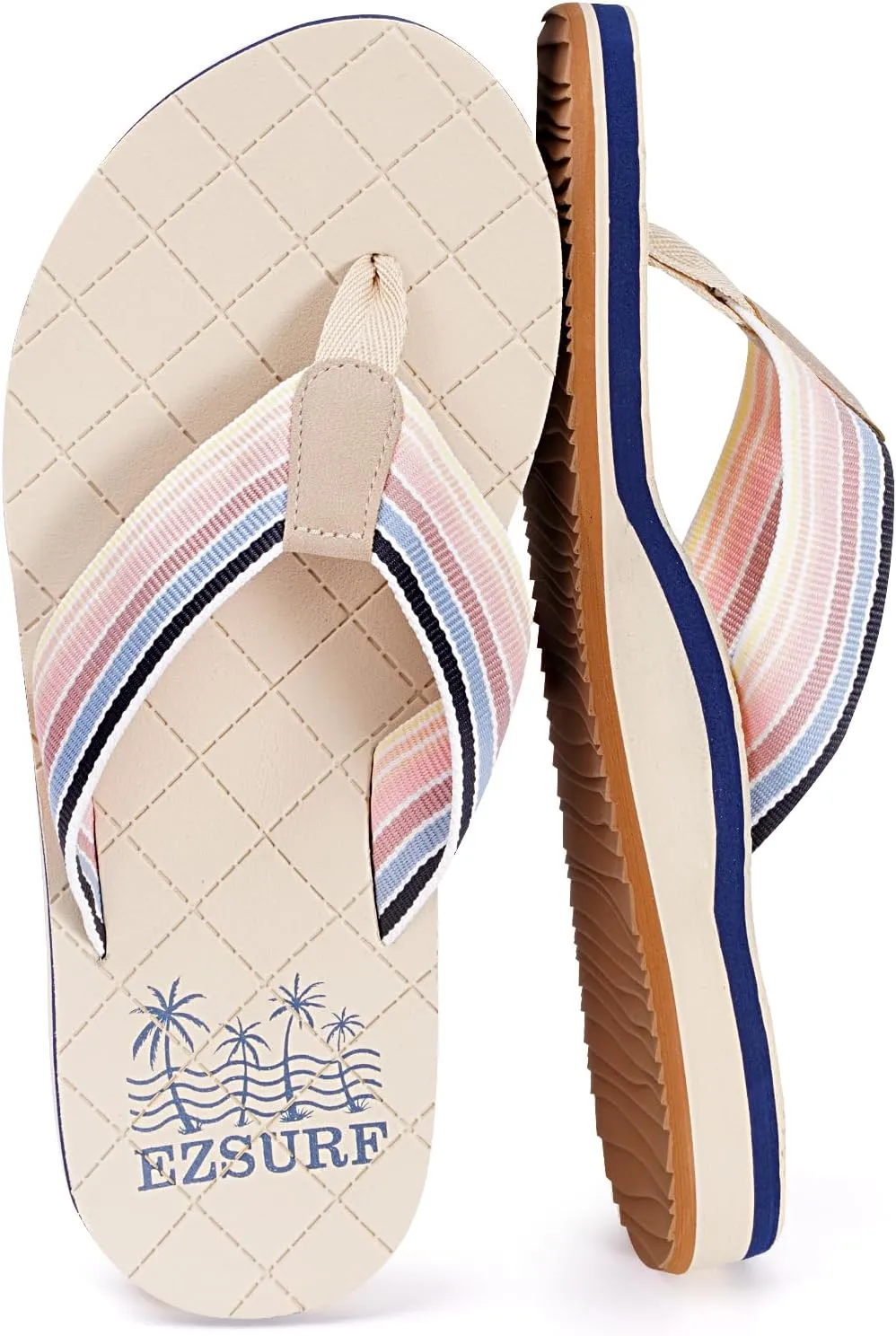 Womens Flip Flops Comfortable Summer Beach Slippers with Arch Support
