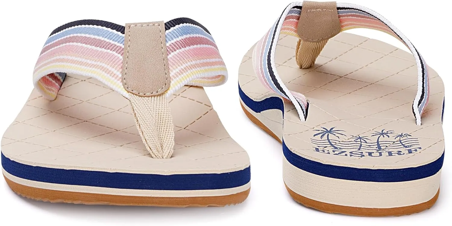 Womens Flip Flops Comfortable Summer Beach Slippers with Arch Support