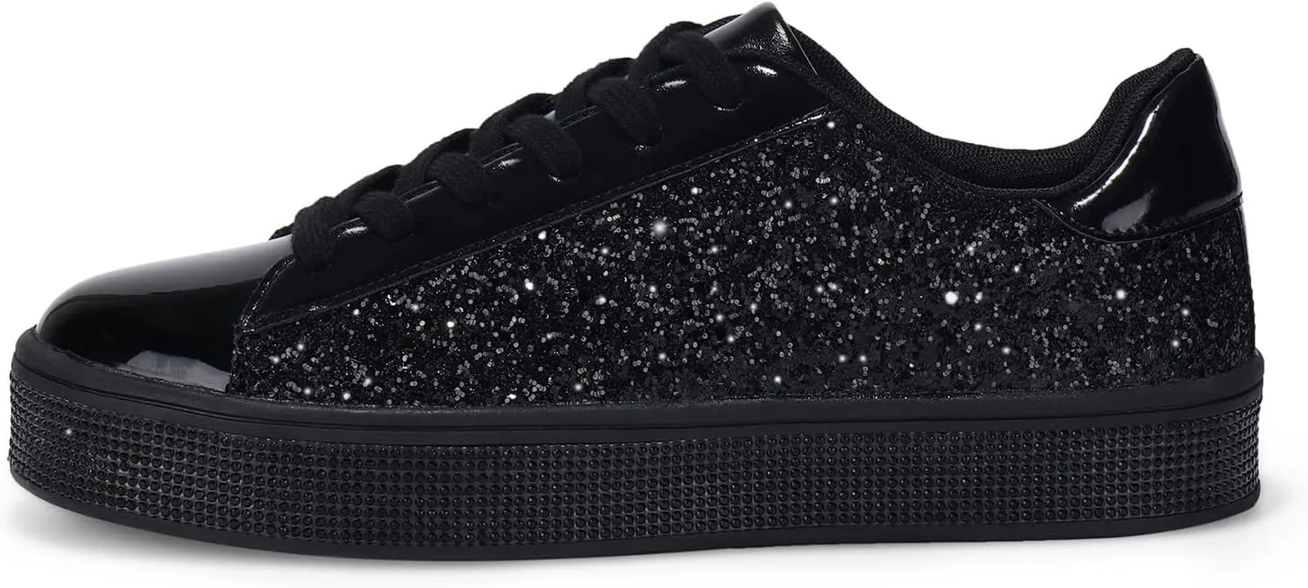 Womens Glitter Wedding Sneakers Neon Dressy Sequin Sparkly Sneakers Rhinestone Bling Bridal Shoes Shiny Tennis Shoes