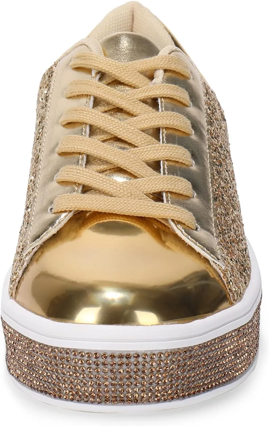Womens Glitter Wedding Sneakers Neon Dressy Sequin Sparkly Sneakers Rhinestone Bling Bridal Shoes Shiny Tennis Shoes