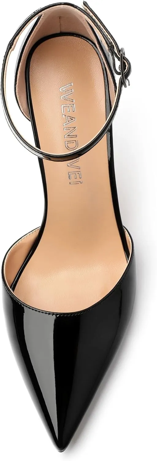 Women's High Heel Pointed Toe Shallow Mouth Single Shoes,Elegant and Charming Ankle Strap Wrap Heel Pumps,Party,Wedding,Dating,Banquet Dress Shoes