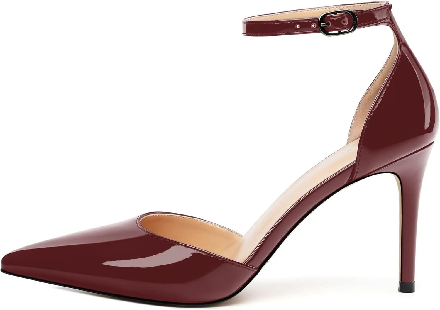Women's High Heel Pointed Toe Shallow Mouth Single Shoes,Elegant and Charming Ankle Strap Wrap Heel Pumps,Party,Wedding,Dating,Banquet Dress Shoes