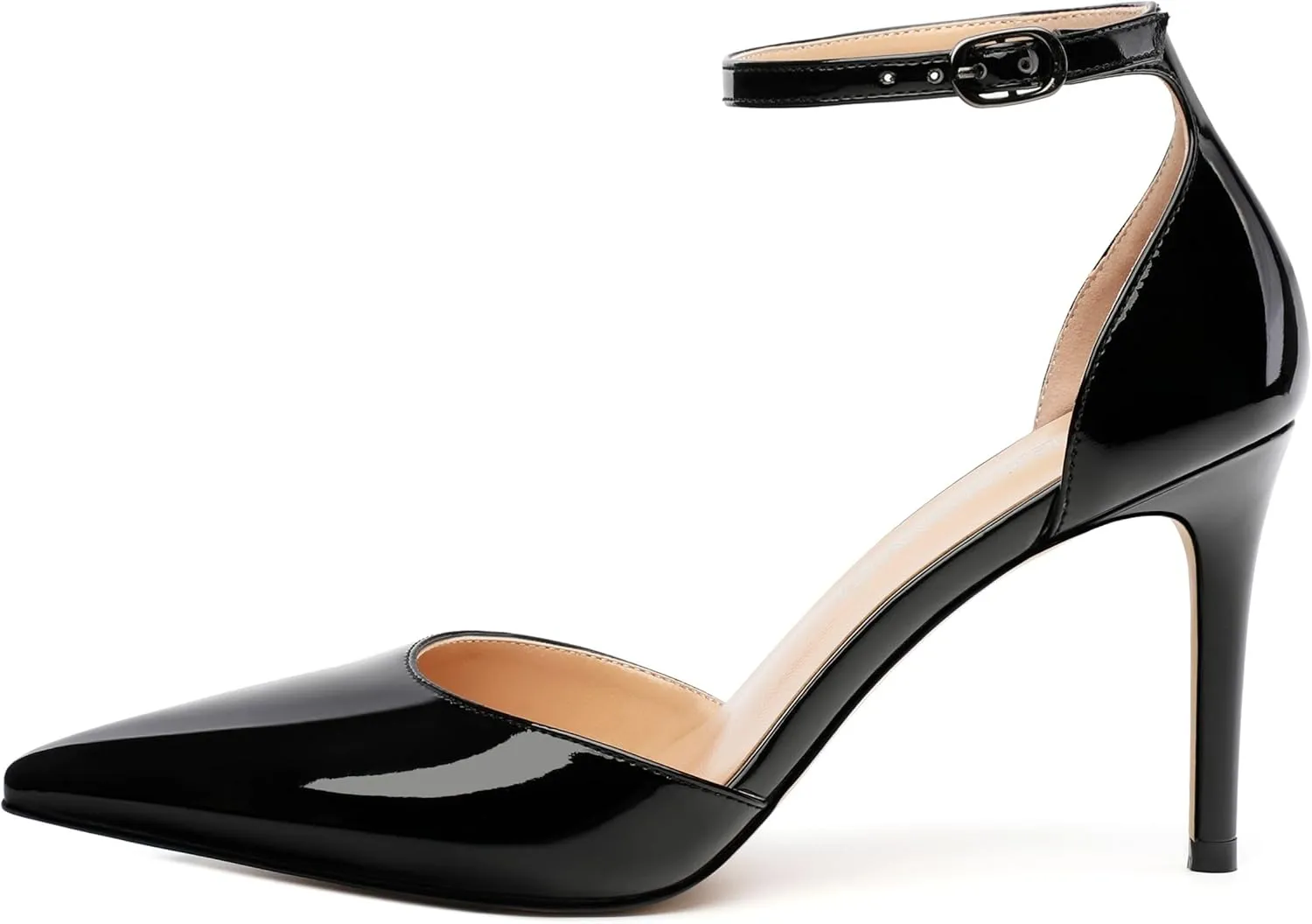 Women's High Heel Pointed Toe Shallow Mouth Single Shoes,Elegant and Charming Ankle Strap Wrap Heel Pumps,Party,Wedding,Dating,Banquet Dress Shoes