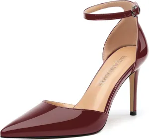 Women's High Heel Pointed Toe Shallow Mouth Single Shoes,Elegant and Charming Ankle Strap Wrap Heel Pumps,Party,Wedding,Dating,Banquet Dress Shoes