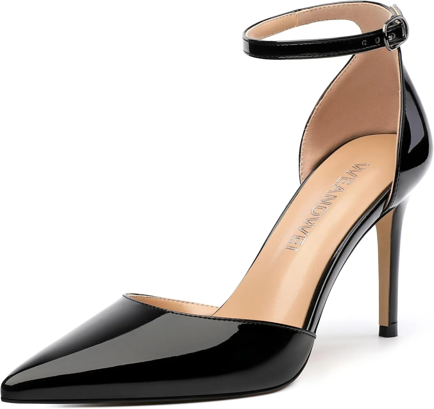 Women's High Heel Pointed Toe Shallow Mouth Single Shoes,Elegant and Charming Ankle Strap Wrap Heel Pumps,Party,Wedding,Dating,Banquet Dress Shoes