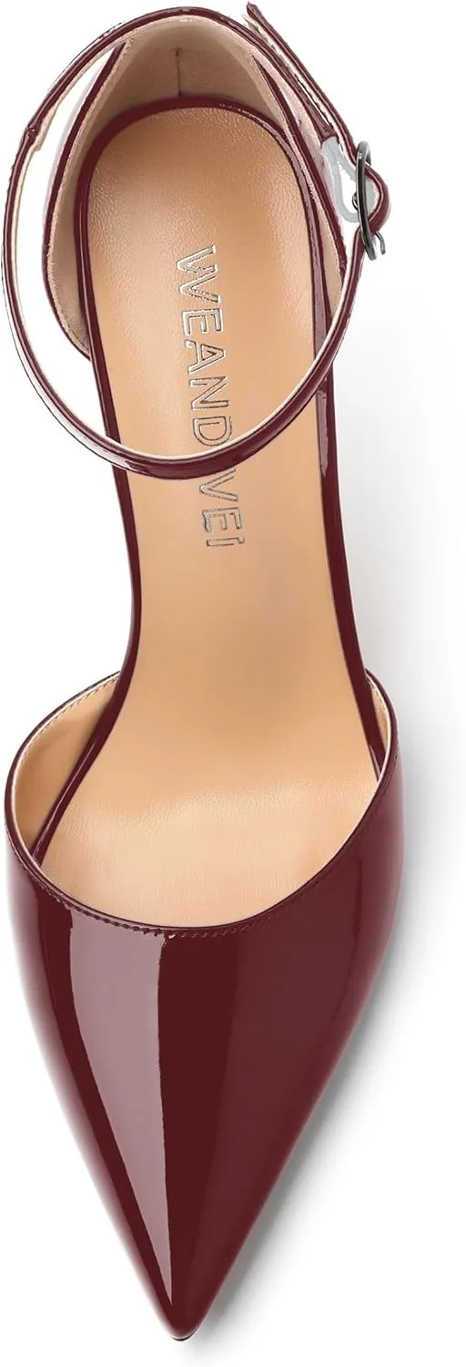 Women's High Heel Pointed Toe Shallow Mouth Single Shoes,Elegant and Charming Ankle Strap Wrap Heel Pumps,Party,Wedding,Dating,Banquet Dress Shoes
